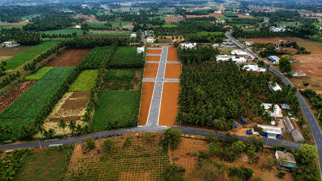 site top view with main road